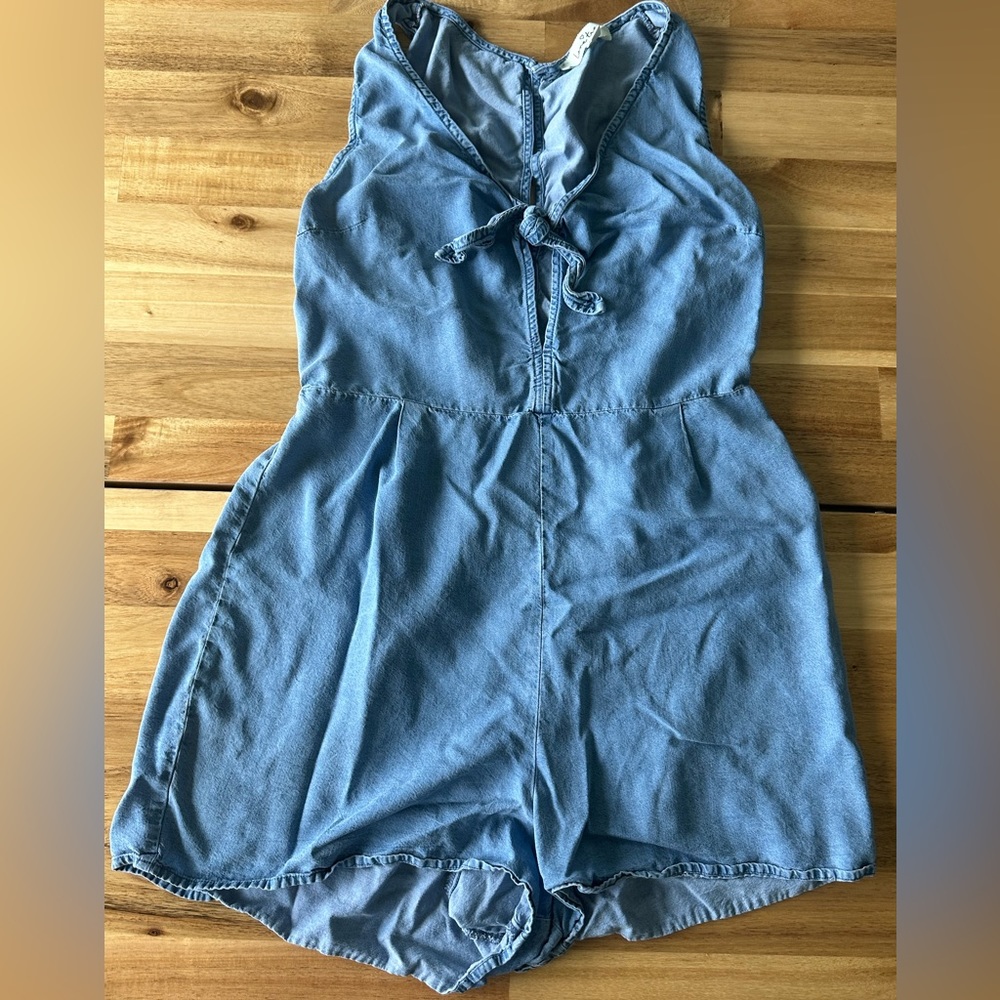 Love Tree Blue Jean romper size Large